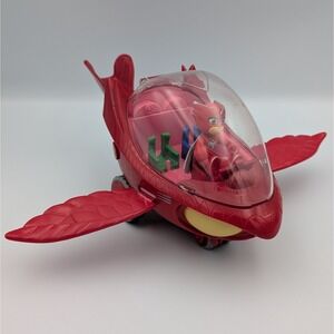 PJ Masks Owl Glider Vehicle Red Owlette Figure Just Play Toy Aircraft Glider